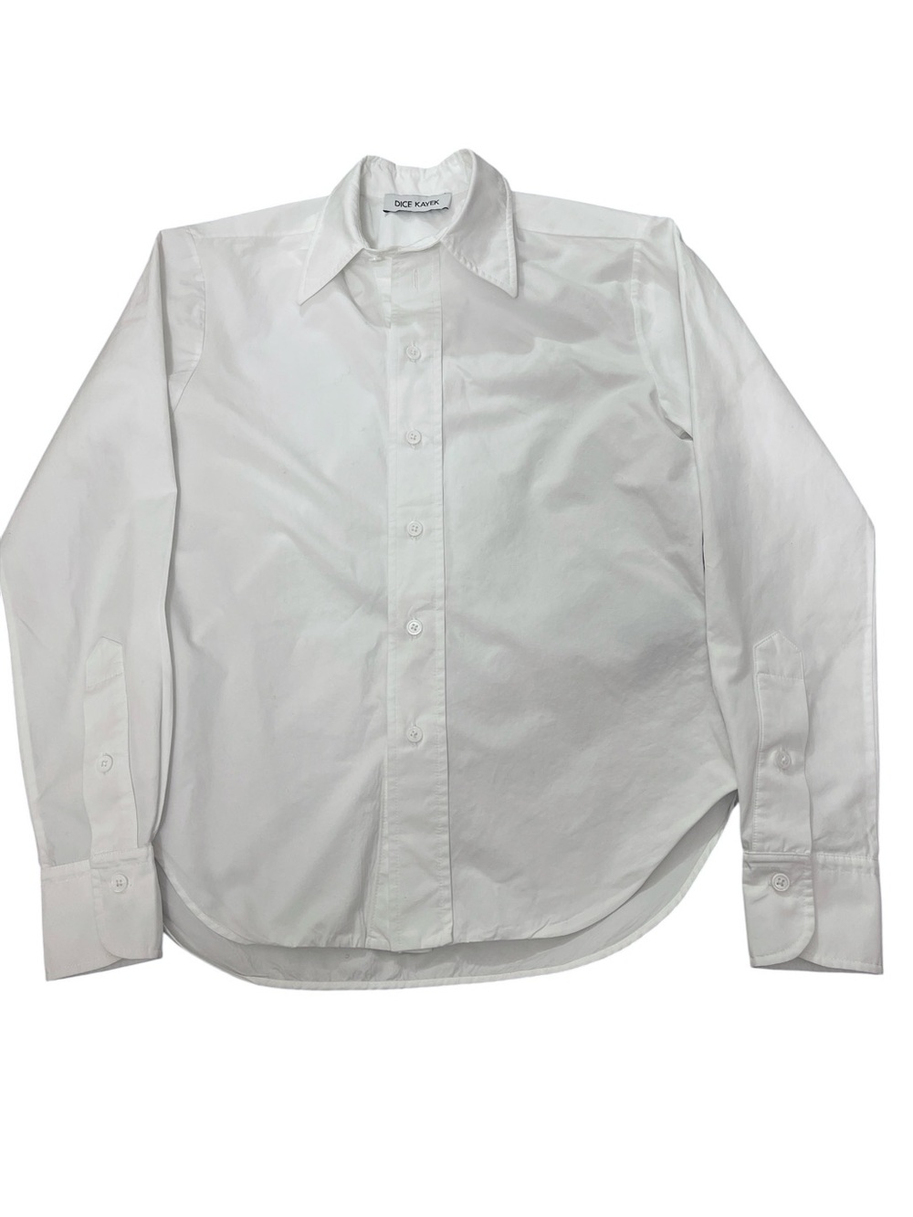 Dice Kayek Quiet Luxury Women's White Long Sleeve Button-Down Shirt capsule